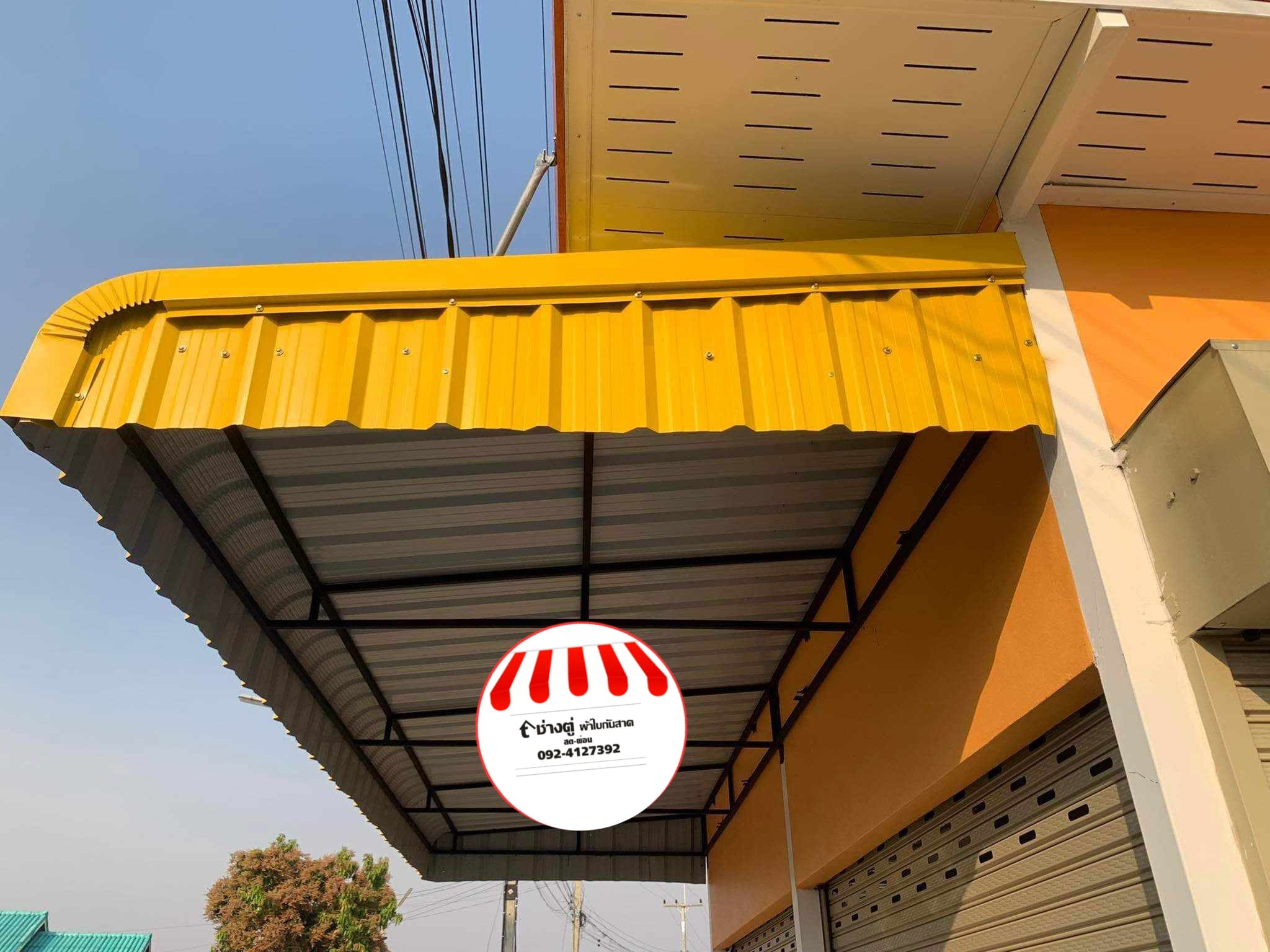 โครงหลังคาผ้าใบร้านค้า